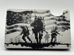 Wallet - Soldier Silhouettes + Flag Background