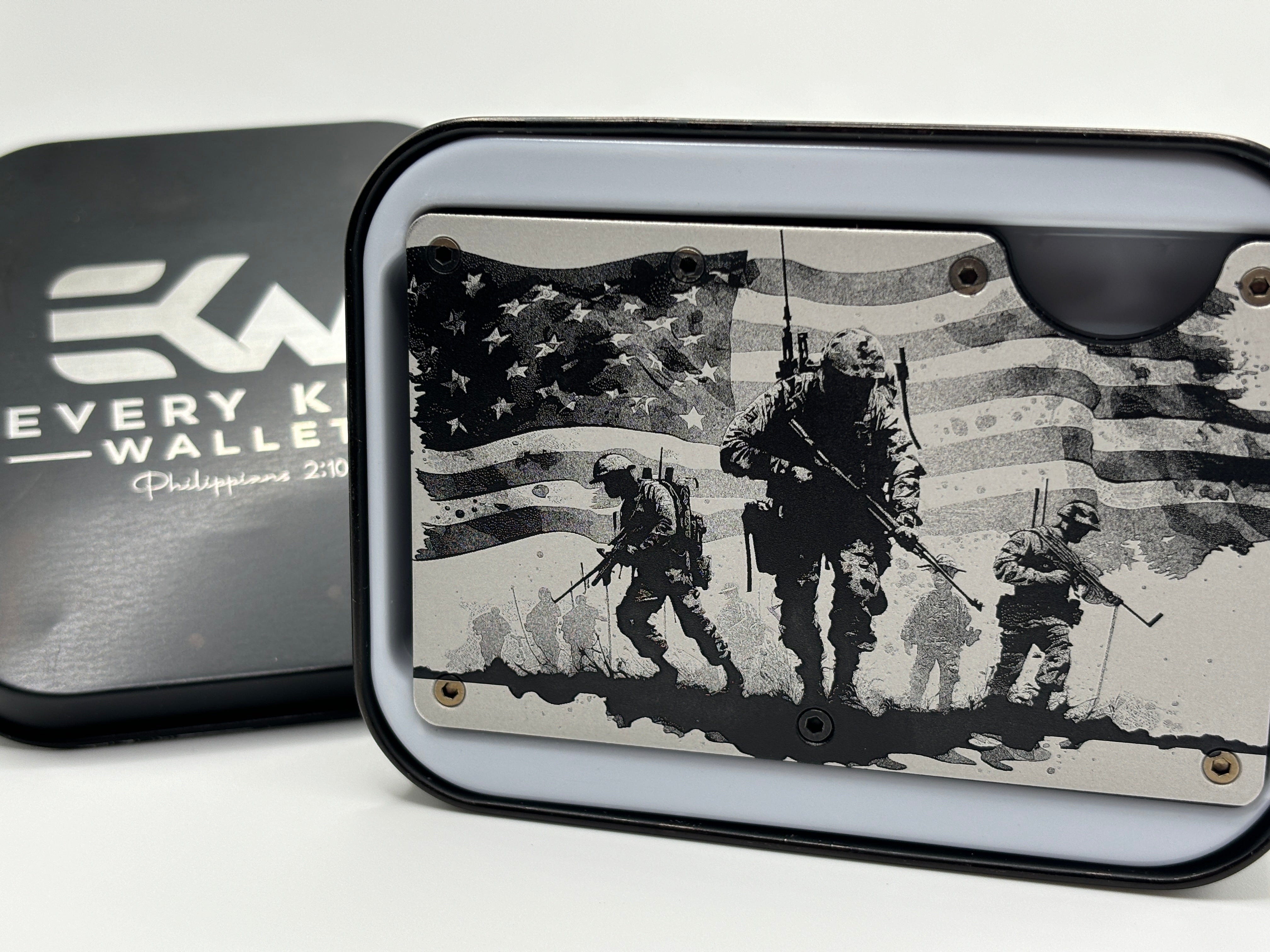 Wallet - Soldier Silhouettes + Flag Background